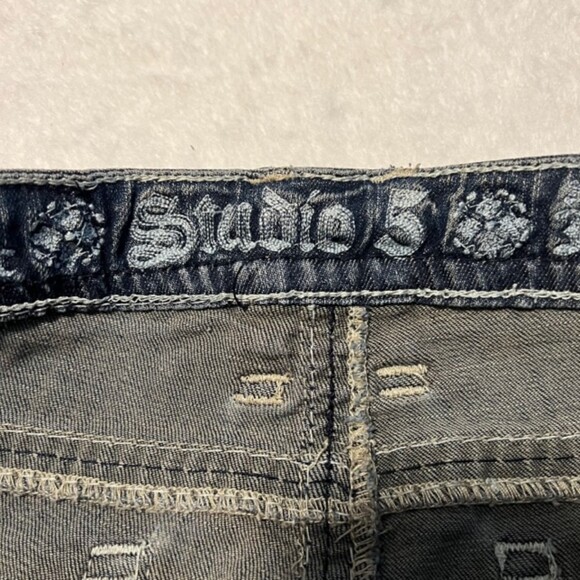 Studio 5 Womens Blue Straight Leg Mid Rise Denim Jeans Cotton Blend Size W33 - Picture 5 of 9